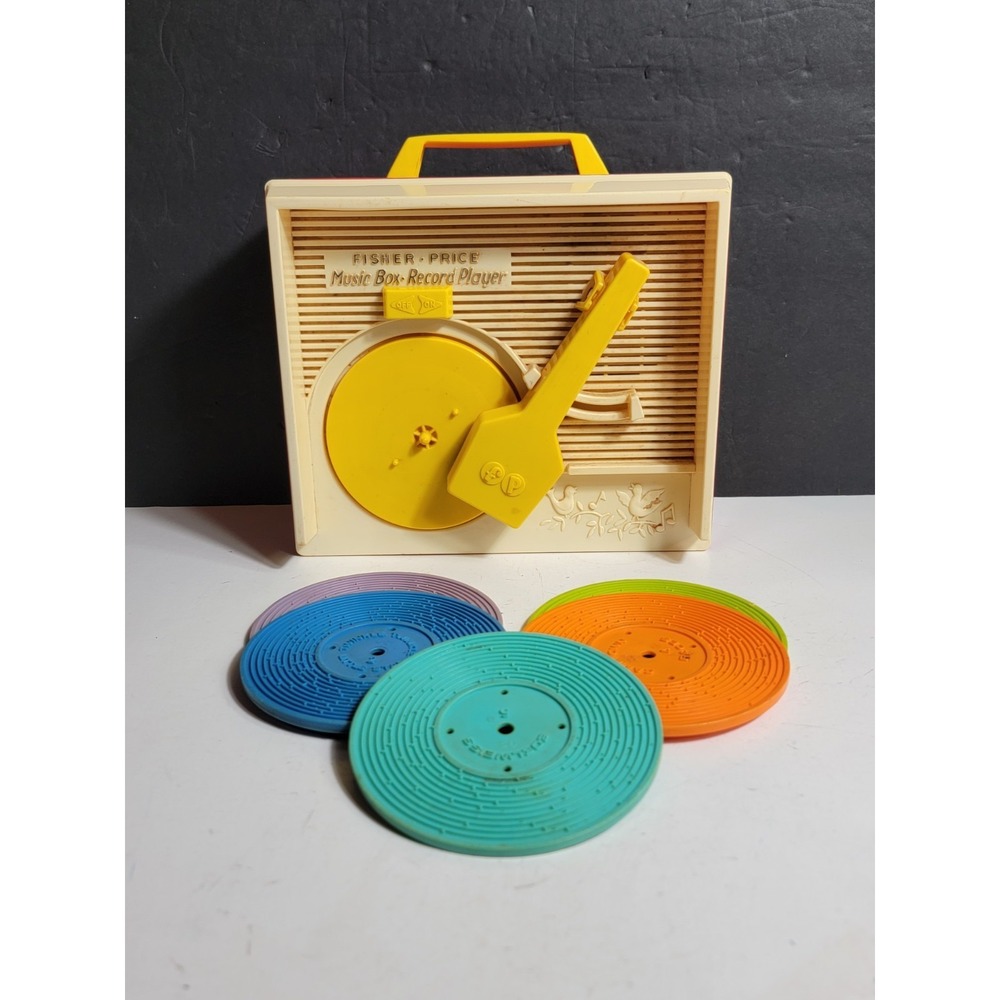 Vintage‎ Fisher Price Record Player Music Box 995 w/ 1 Record *PARTS OR REPAIR*